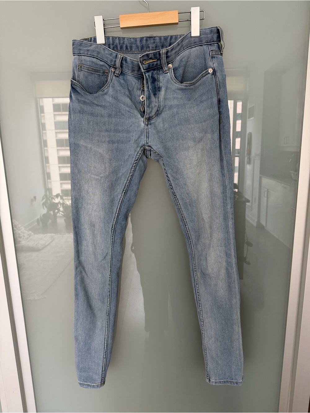 Topman Light Wash Skinny Jeans
